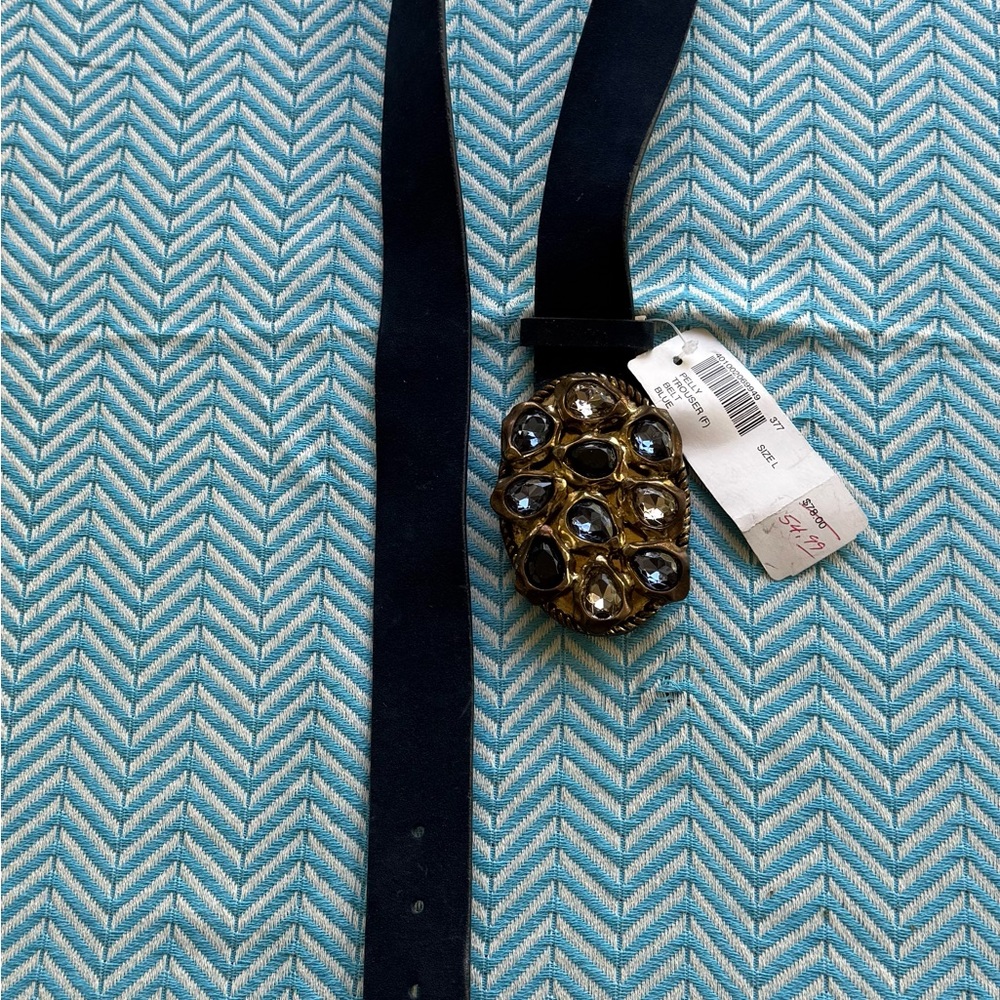 Chico's Black Belt with Gold and Silver Accents
